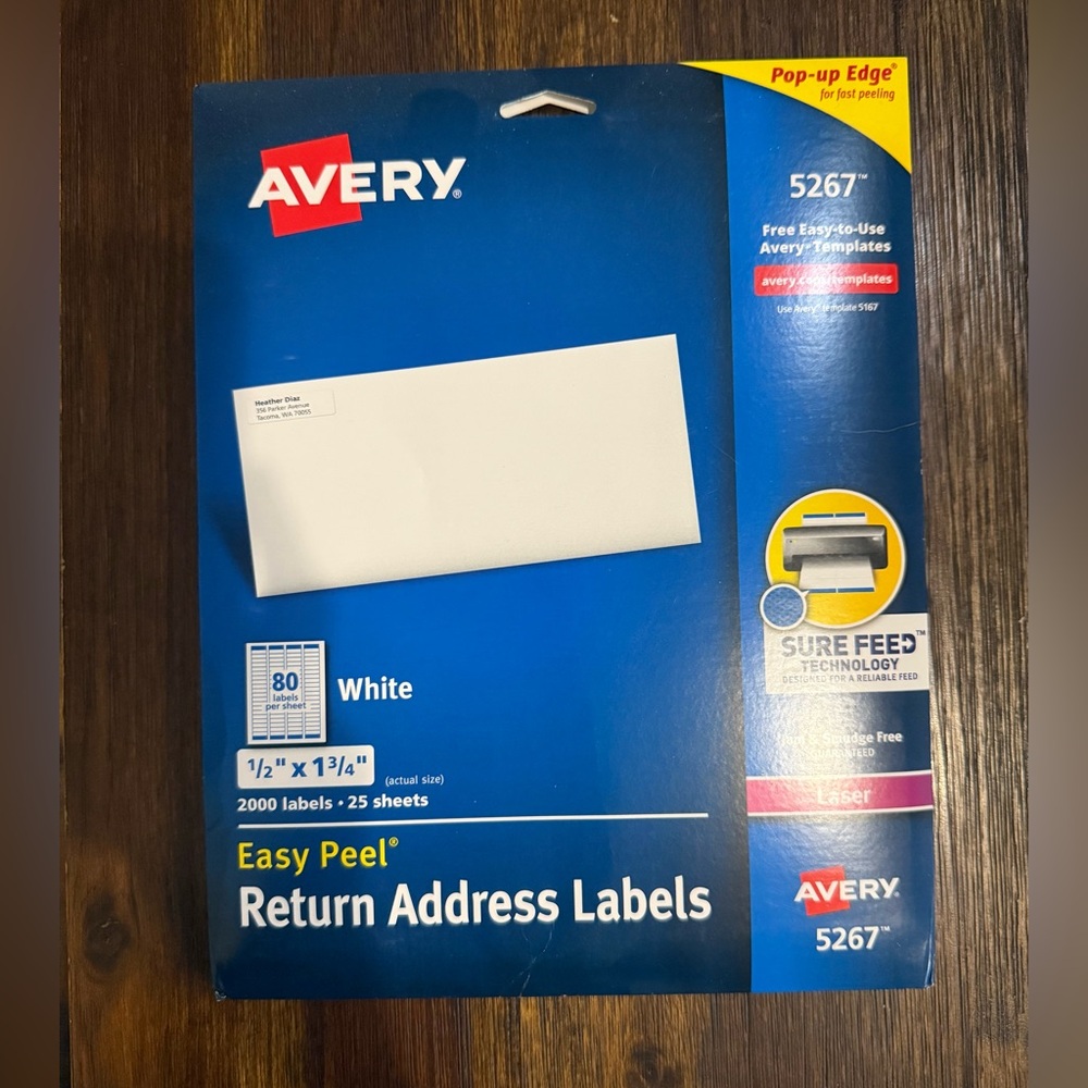 Avery White Return Address Labels #5267